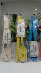 Souvenir pernikahan sumpit sendok garpu isi 50 pcs+ kartu ucapan