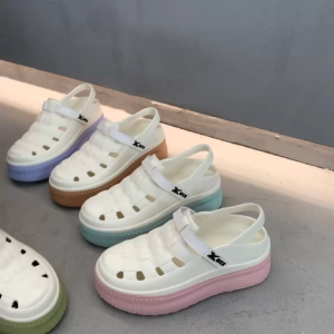 มาใหม่ รองเท้าส้นตึก พื้นหนา แบบสวม แฟชั่นสำหรับผู้หญิง ใส่ไปเที่ยว ใส่ทำงาน BX-52