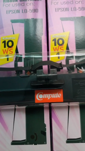 (แพ็ค2) ตลับผ้าหมึก EPSON รุ่น LQ590 / LQ-590 / LQ-590 Plus สำหรับ Epson LQ590 FX890 LQ590ii LQ590II (ยาว15เมตร) พร้อมไกด์ล็อคผ้าหมึก