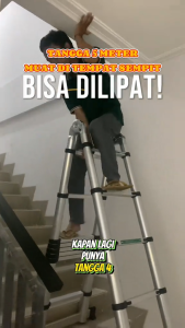 ISKU - 3.8m-6.3m tangga multifungsi / Tangga teleskopik ganda / Tangga Alumunium Telescopic Ladder
