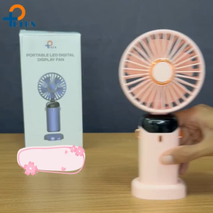 Kipas Angin Portable Mini USB 12000mAh Lipat + LED Display Portable Handheld Fan 5-Speed
