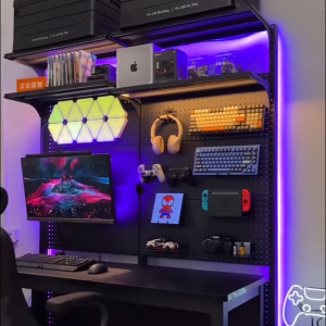 OCDEE™ MagicBoard DIY Storage System | Pegboard Shelf Home Office Organizer | Gaming Room Setup | Easy Installation