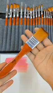 bside.ph Giorgione 25 pcs nylon brush set orange rod cloth bag oil brush gouache watercolor brush