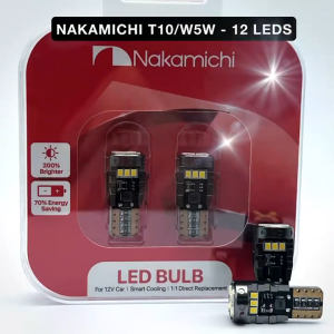 Nakamichi 2PCS 12LED T10/W5W Car Canbus Small Headlight Dome Light Trunk Light Parking Light License Plate Light