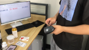 High-Speed USB Wired Handheld Barcode Scanner with Stand 1D/2D QR Code Auto Sensing Screen Scanning for Inventory Management