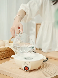 2 Layer Egg Poacher Non Stick Cooker Mini Portable Mini Rice Cooker Periuk Nasi Multicooker Steamer Hostel Cooker 煮蛋器