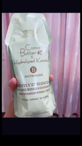 Bremod Premium Cocoa Butter Keratin Rebonding set original Hair straightening cream Hair rebonding set Contains hydrolyzed protein&Cocoa Butter Silk Smooth Hair Nourishes and Repairs Damaged Hair A&B 500ml*2 BR-T016