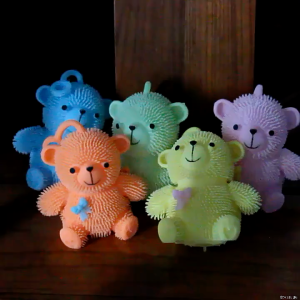Mainan Bola Lampu Yoyo Karet Ubur Bentuk Beruang Teddy Lucu Happy Led