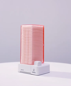 HaloDay กล่องใส่สำลี ใช้กับสำลีแบบขอบรีด กล่องเก็บสำลีเช็ดหน้า กล่องเก็บสำลีแบบกด สำลีไม่เป็นขุย  เก็บสำลีได้ถึง 60 แผ่น ใส่สำลีแบบขอบรีดเท่านั่น box