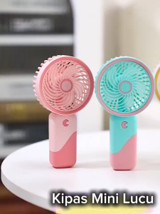 Bright Crown Kipas Angin Genggam Lucu Model Beruang / Kipas Kecil Karakter Beruang Mini Fan Portable