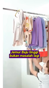 Tongkat Pengangkat Jemuran Tiang Pakaian Tongkat Pengait Hanger Serbaguna