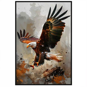 Tranh phong thủy đại bàng tung cánh chuẩn bị bắt mồitranh treo tường dán tườngCGI-852