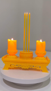 ชุดเทียน LED ไฟฟ้าพร้อมถ่านฟรี ดีไซน์โบราณ สำหรับไหว้พระ ไหว้เจ้า แถมฟรี