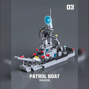 Building Blocks 6 in 1 Blok Pembinaan Lele Brother Train Police Army Warship Swot Battlefield Bricks for Boys Mainan Kanak 6合1积木