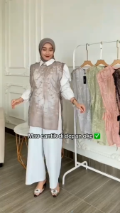 Bisa COD Long vest brukat pendek - Rompi Brukat Premium