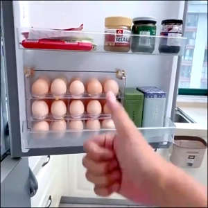 30 Grid Egg Storage Box 3 Layer Large Capacity Refrigerator Kitchen Automatic Flip Organizer Rack