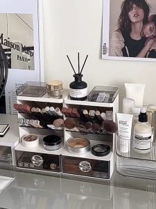 ที่วางปากกาเอียง นักเรียน กล่องเก็บเครื่องเขียนเดสก์ท็อป โต๊ะทำงาน ชั้นวาง กล่องเก็บเครื่องสำอาง