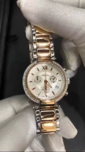ADRIATICA Swiss Made Chronograph Watches Rose Gold Swarovski Crystal Womens Bracelet Watch 37mm A3811.R163CH