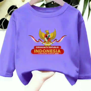 Kaos Atasan 17 Agustus Anak Cewek/Cowok Dirgahayu Merdeka Bahan Babyterry Lengan Panjang