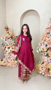 FREYA Set Baju Kurung Melayu Viscose dan Rok Lilit Batik