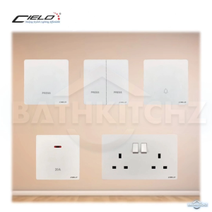 CIELO White Cielo Series Switches & Sockets SIRIM Neon Light Indicator Multi Switch BATHKITCHZ