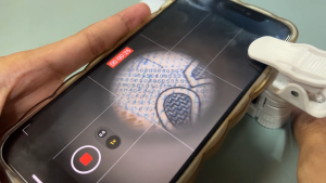 กล้องจุลทรรศน์ แบบคลิปหนีบ ซูมได้ 60 เท่า พร้อมไฟ LED แว่นขยาย แบบพกพา