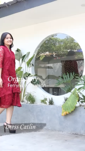 Dress Brokat Catlin Midi Big Size Ld 130cm Edisi Natal dan Tahun Baru