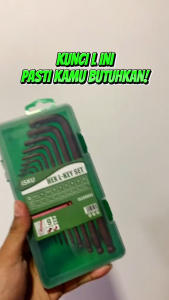 ISKU Kunci L Set Ballpoint Panjang 9 PCS (1.5 - 10 MM) Bahan S2 Tidak Berkarat