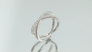 EAMTI Cubic Zirconia CZ Gold Wedding Band 925 Sterling Silver X Cross Ring for Women Size 4-10