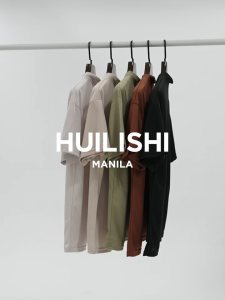 HUILISHI 6color Korean fashion loose mens zipper Chinese collar short-sleeved Plain shirt