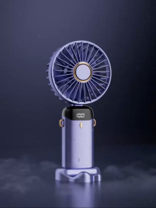 【COD + Local Seller】N15 Mini Portable Handheld Fan USB Rechargeable Folding Electric Digital Display Multi-gear Speed Adjustment With Lanyard