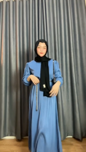 Gamis Soraya Rempel Tangan Knit Condru/Gamis Knit Condru/Gamis Muslimah Terlaris COD