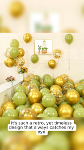 60pcs Retro Green Balloons Party Decorations Gold Avocado Green Metallic Confetti Balloon Set For Birthday Wedding Green Jungle Forest Theme Party Decoration Set