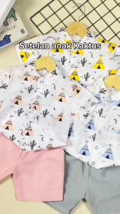 Setelan Kemeja Anak Laki-Laki KAKTUS 1-4 Tahun / Baju Anak Cowok Berkualitas