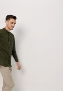 OSSU Ciangi Shanghai Green Army Short Sleeve Linen Cotton Shirt