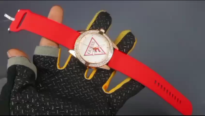 Box Exclusive + Free Gelang / Jam Tangan Guess Bulat VA-972HR / Jam Tangan Fashion Wanita Tali Rubber Diameter 4 cm