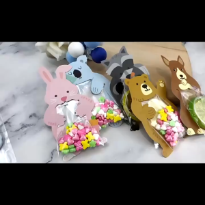 10Pcs Cute Animal Cookies Packaging Snack Candy Bags