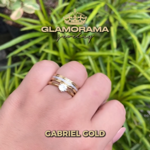 Glamorama Couple Rings: \"Gabriel\" Engagement & Wedding Ring Set