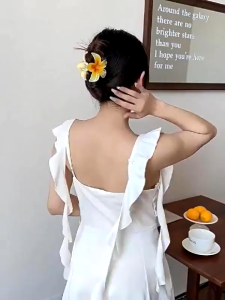 Jepit Rambut Bunga Kamboja Jepitan Rambut Cantik Model Bunga Kamboja