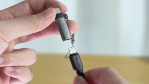 MCDODO Smart Power Off USB-C L to C Adapter Connector PD Fast Charging with Lanyard for USB C Devices