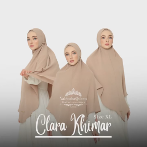 Khimar CLARA CRINKLE SIZE XL JUMBO Valenshaqueen Hijab Bergo Tali Syari Bahan Crinkle Airflow