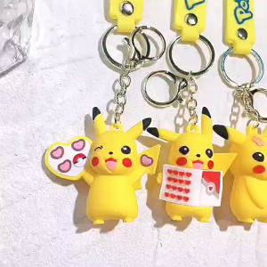 (SG Seller) Pokemon Keychain Pikachu Anime Action Figure Toy Kawaii Cartoon Fashion Doll Keyring Car Bag Pendant Kid Gift-WJ129