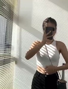 Fashion Nylon Sleeveless Tank Vest Solid Color Top With Chest Pads Women Croptop Sando Camisole