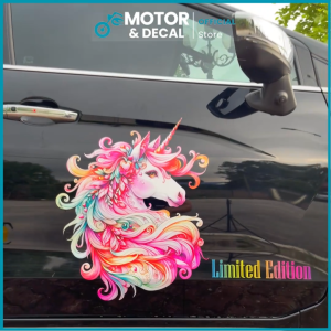 Combo 2 tem Ngựa Pony Dán Trang Trí Ô tô  Xe máy  cửa nhà   - Tem UV in 3D nền trong mực ánh nhũ cao cấp - Dán cho tất cả các màu xe - Motor & Decal