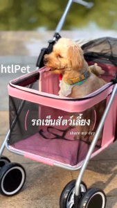 เลี้ยง รถเข็น 4 ล้อ รถเข็นหมา รถเข็นสุนัข พับเก็บได้