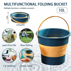 Collapsible bucket Outdoor fishing bucket Car travel car wash bucket thickened portable waterbucket桶
