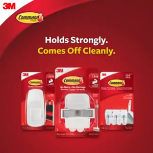 3M™ Command™ Broom Grippers 17007 No Surface Damage Holds up to 1.8Kg 1 pc/pack For oragnize broom & mop