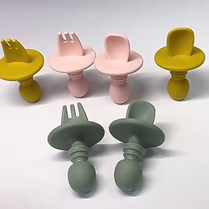 BABYKING Tilly Training Toddler Spoon and Fork 100% Food Grade Premium Silicone BPA FREE