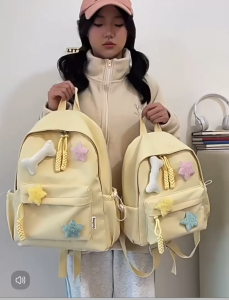 Tas Sekolah Anak Remaja Bintang Ransel Kuliah Korea Backpack Multifungsi Korean Style