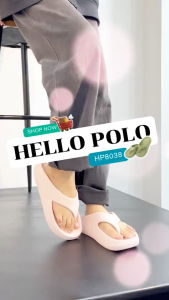 รองเท้าแตะ Hello Polo รองเท้าแตะหูหนีบ ยาง EVA เหมาะทุกฤดู ส้นสูง 4 CM. รุ่น HP8038 ใส่สบายเท้า